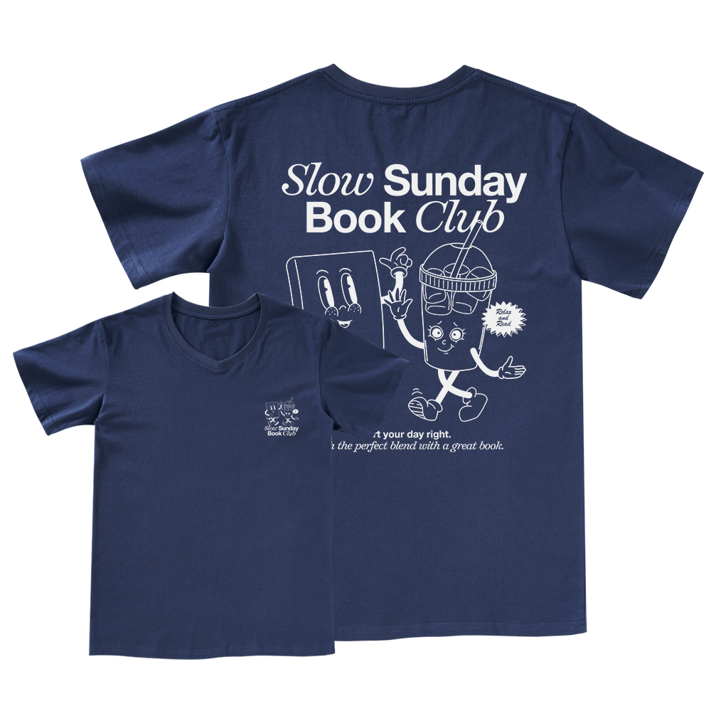 Pagewings Slow Sunday Book Club V-neck T-shirt