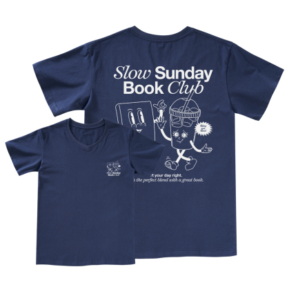 Pagewings Slow Sunday Book Club V-neck T-shirt