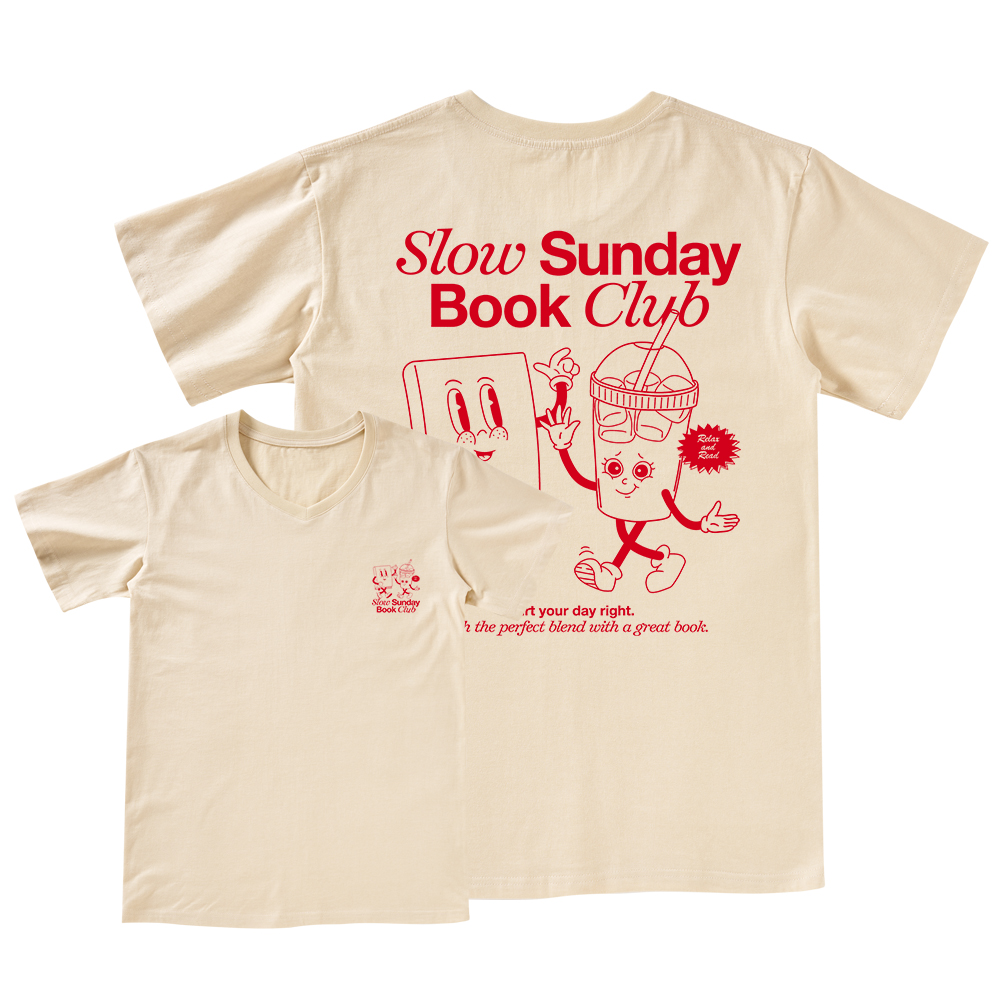 Pagewings Slow Sunday Book Club V-neck T-shirt