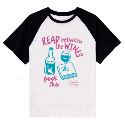 Pagewings Wine Lover Book Club Raglan T-shirt