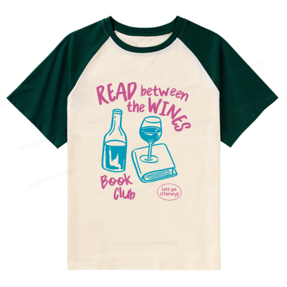 Pagewings Wine Lover Book Club Raglan T-shirt