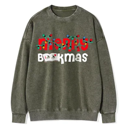 Pagewings Christmas Book Unisex Washed Sweatshirt