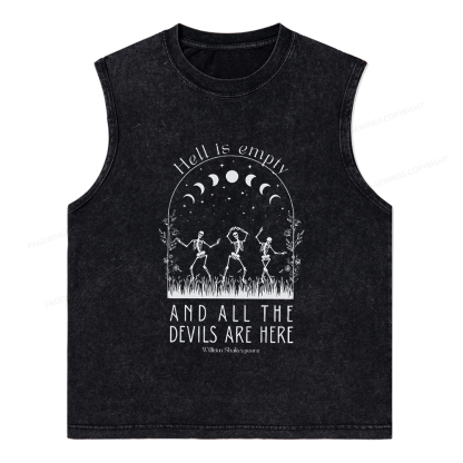 Pagewings Hell is Empty and all the Devils are Here Unisex Washed Tank Top