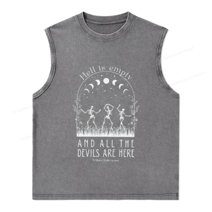 Pagewings Hell is Empty and all the Devils are Here Unisex Washed Tank Top