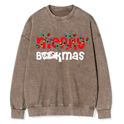 Pagewings Christmas Book Unisex Washed Sweatshirt