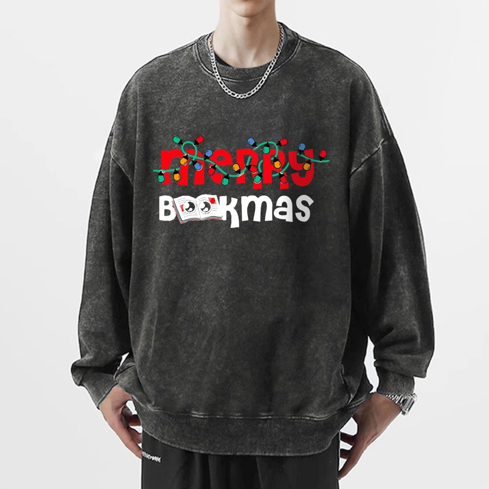 Pagewings Christmas Book Unisex Washed Sweatshirt