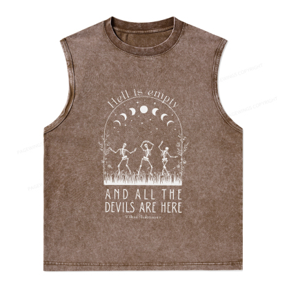 Pagewings Hell is Empty and all the Devils are Here Unisex Washed Tank Top
