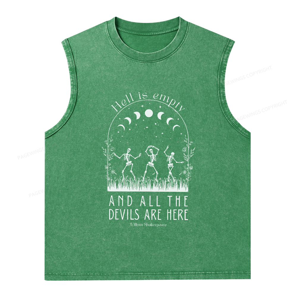 Pagewings Hell is Empty and all the Devils are Here Unisex Washed Tank Top