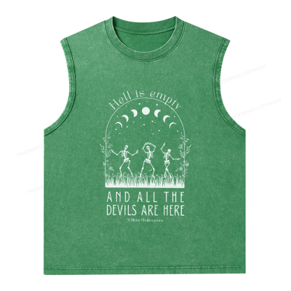 Pagewings Hell is Empty and all the Devils are Here Unisex Washed Tank Top