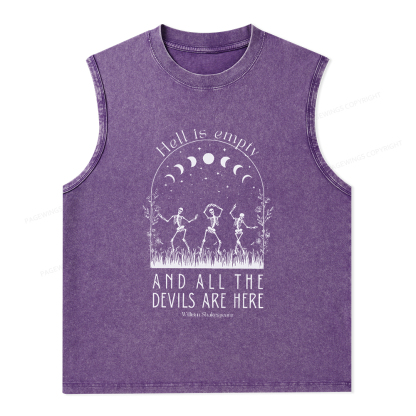 Pagewings Hell is Empty and all the Devils are Here Unisex Washed Tank Top