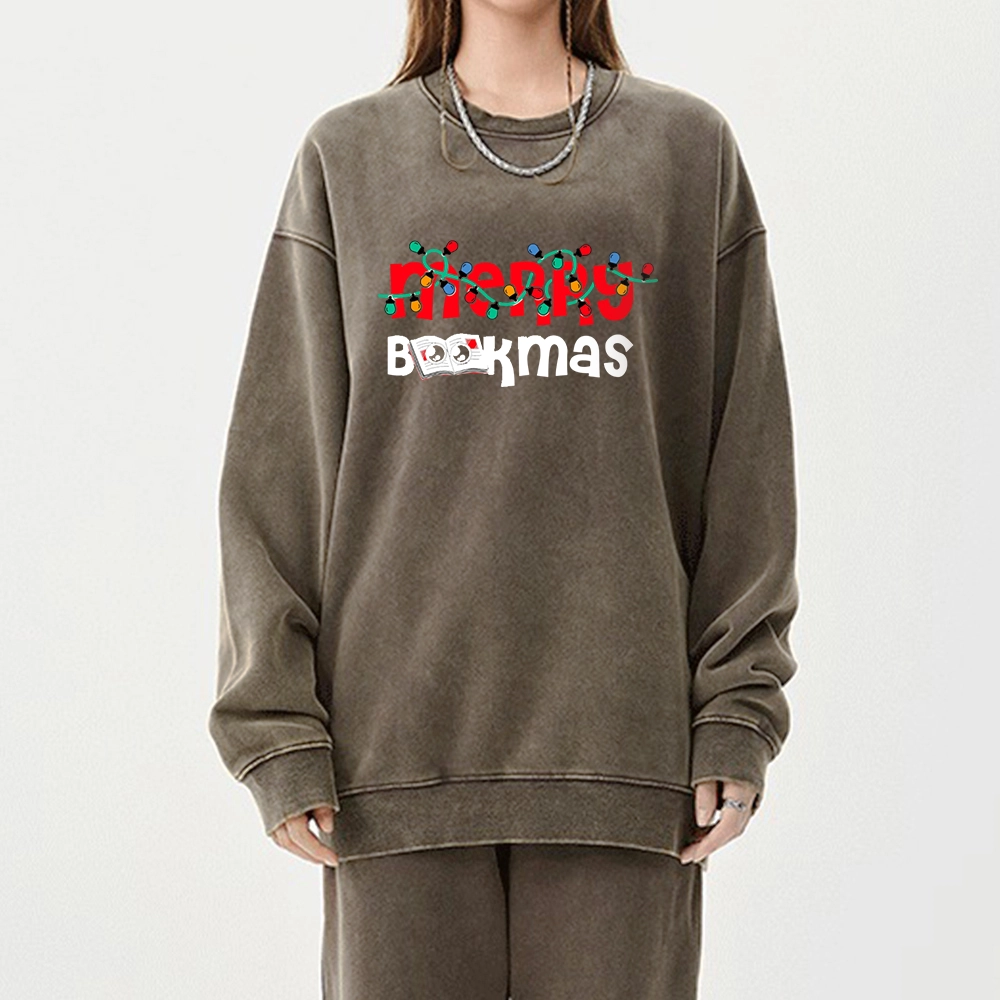 Pagewings Christmas Book Unisex Washed Sweatshirt