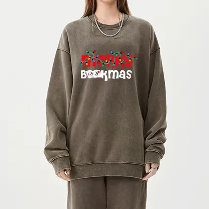 Pagewings Christmas Book Unisex Washed Sweatshirt
