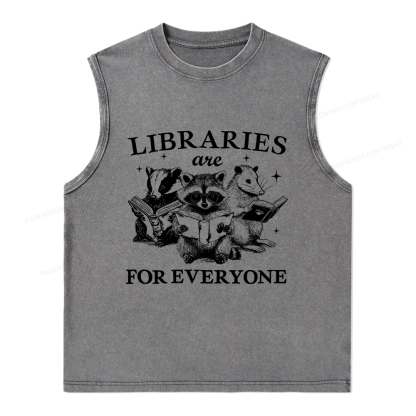 Pagewings Libraries Are For Everyone Unisex Washed Tank Top