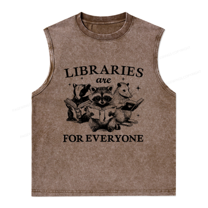 Pagewings Libraries Are For Everyone Unisex Washed Tank Top