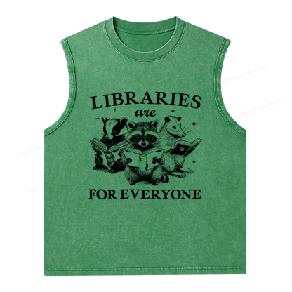 Pagewings Libraries Are For Everyone Unisex Washed Tank Top