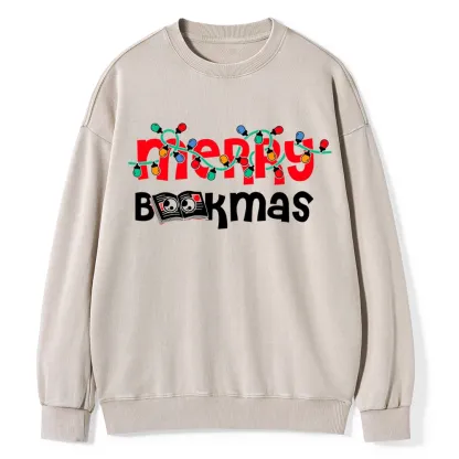 Pagewings Christmas Book Unisex Washed Sweatshirt