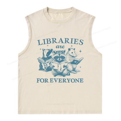Pagewings Libraries Are For Everyone Unisex Washed Tank Top