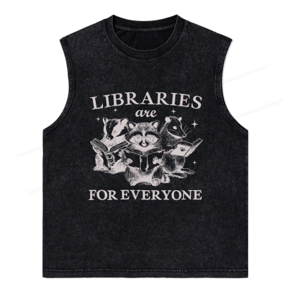 Pagewings Libraries Are For Everyone Unisex Washed Tank Top