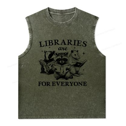 Pagewings Libraries Are For Everyone Unisex Washed Tank Top