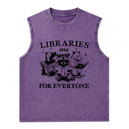 Pagewings Libraries Are For Everyone Unisex Washed Tank Top