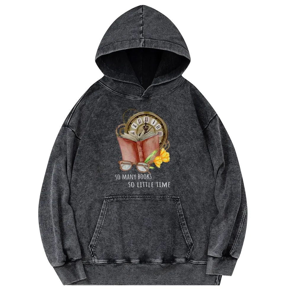 Pagewings So Many Books So Little Time Unisex Washed Hoodie