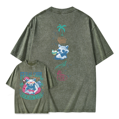Pagewings Feral Girl Summer Book Club Unisex Washed T-shirt