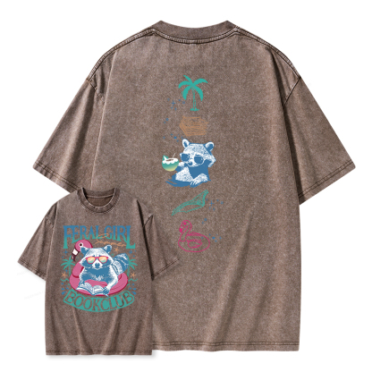 Pagewings Feral Girl Summer Book Club Unisex Washed T-shirt