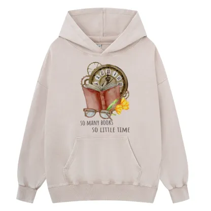 Pagewings So Many Books So Little Time Unisex Washed Hoodie