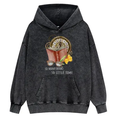 Pagewings So Many Books So Little Time Unisex Washed Hoodie