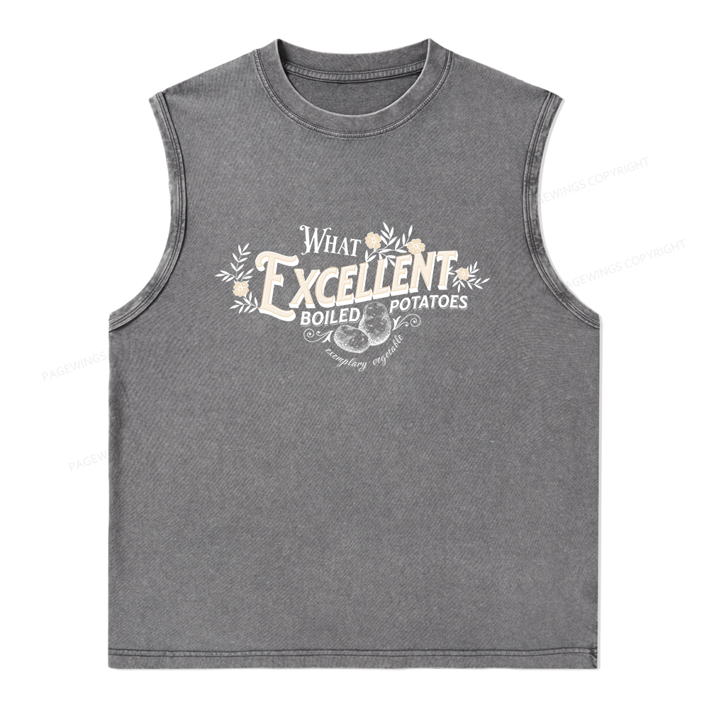 Pagewings What Excellent Boiled Potatoes Unisex Washed Tank Top