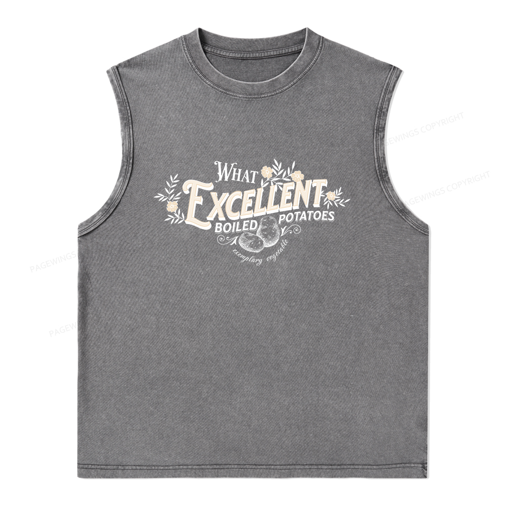 Pagewings What Excellent Boiled Potatoes Unisex Washed Tank Top