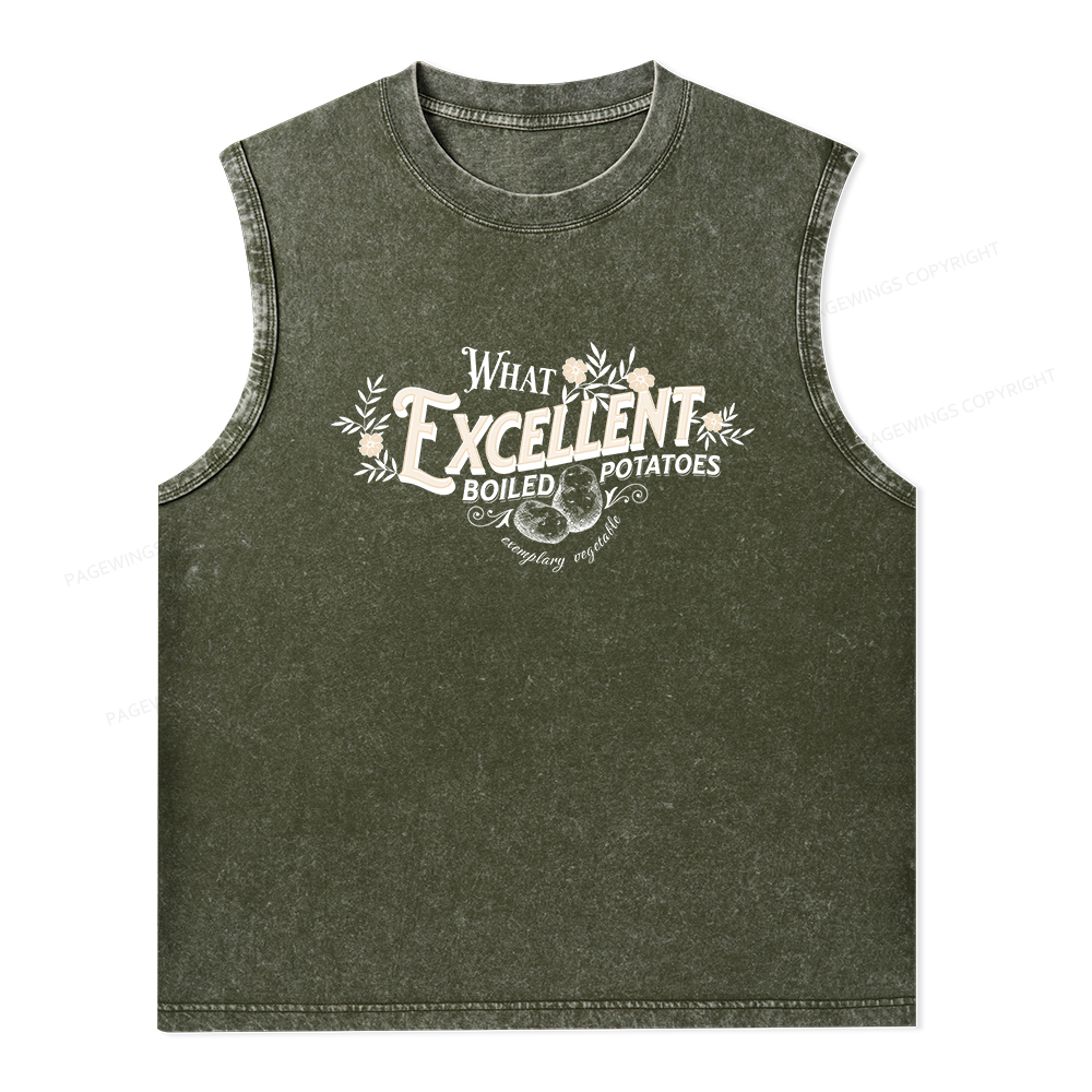 Pagewings What Excellent Boiled Potatoes Unisex Washed Tank Top