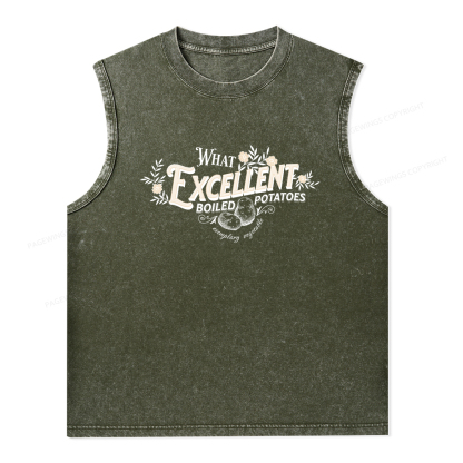 Pagewings What Excellent Boiled Potatoes Unisex Washed Tank Top