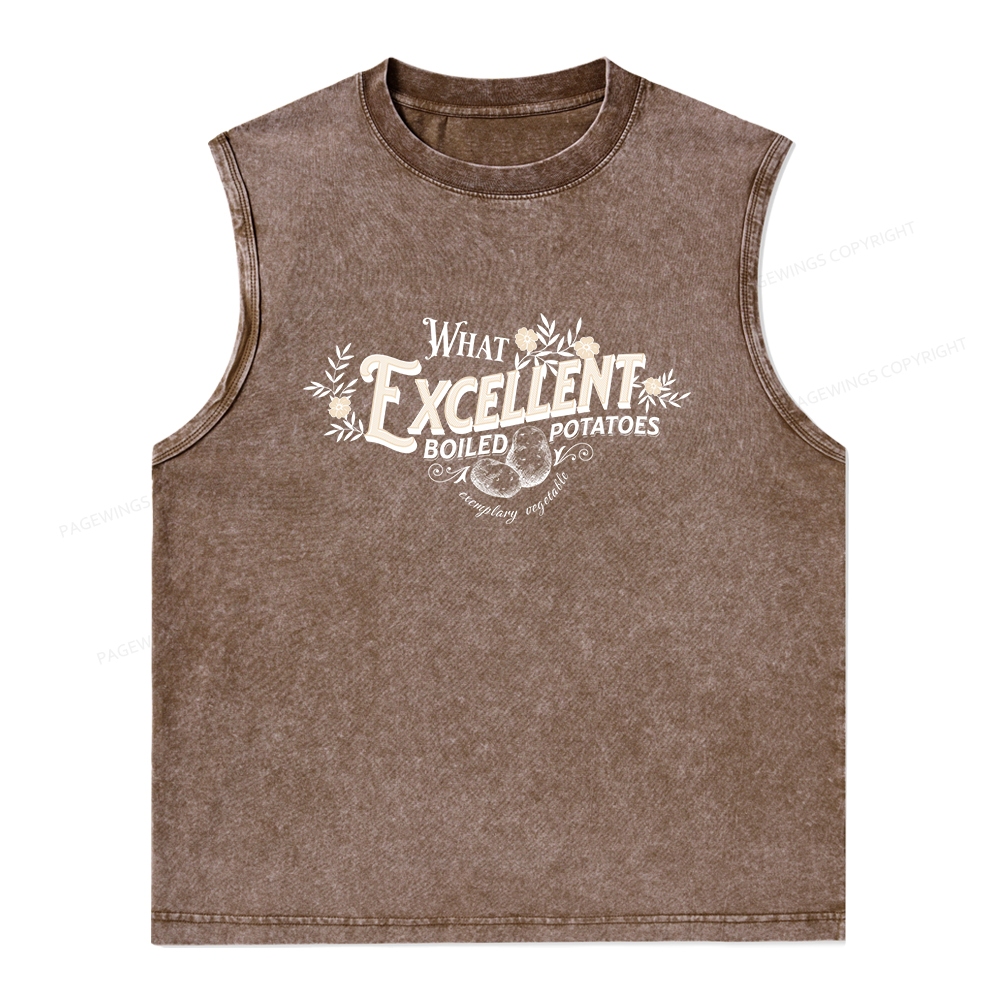 Pagewings What Excellent Boiled Potatoes Unisex Washed Tank Top
