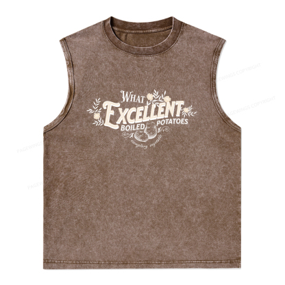 Pagewings What Excellent Boiled Potatoes Unisex Washed Tank Top