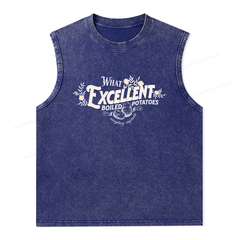 Pagewings What Excellent Boiled Potatoes Unisex Washed Tank Top