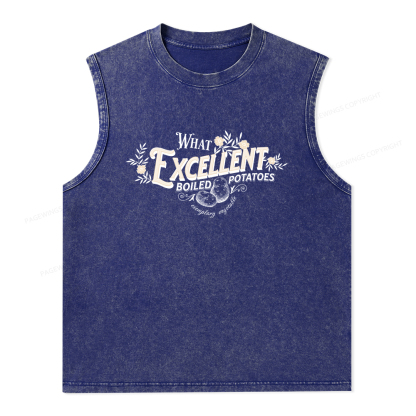 Pagewings What Excellent Boiled Potatoes Unisex Washed Tank Top
