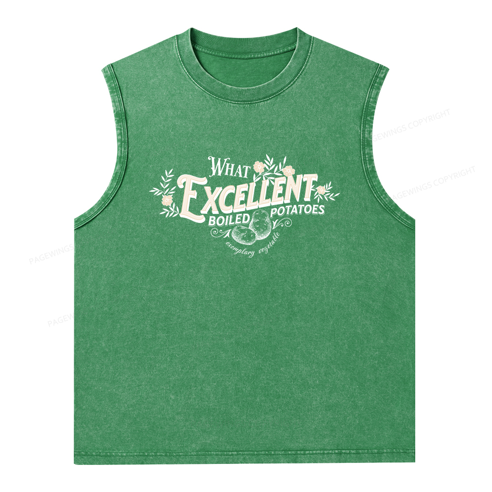 Pagewings What Excellent Boiled Potatoes Unisex Washed Tank Top