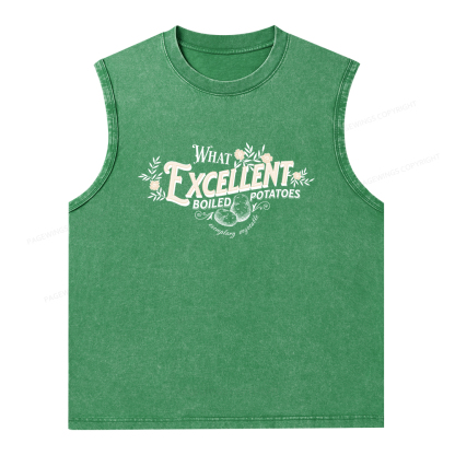 Pagewings What Excellent Boiled Potatoes Unisex Washed Tank Top