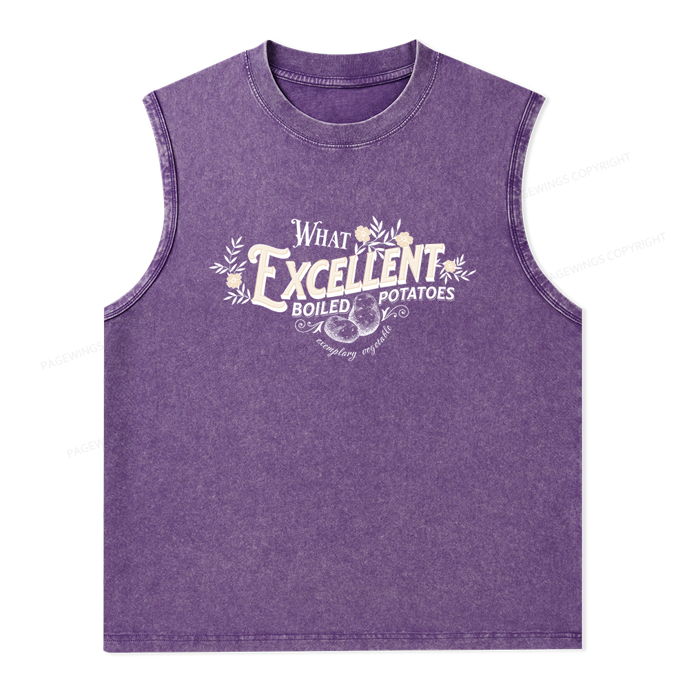 Pagewings What Excellent Boiled Potatoes Unisex Washed Tank Top