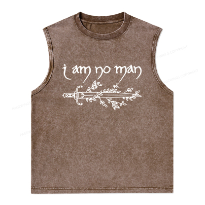 Pagewings I Am No Man Unisex Washed Tank Top