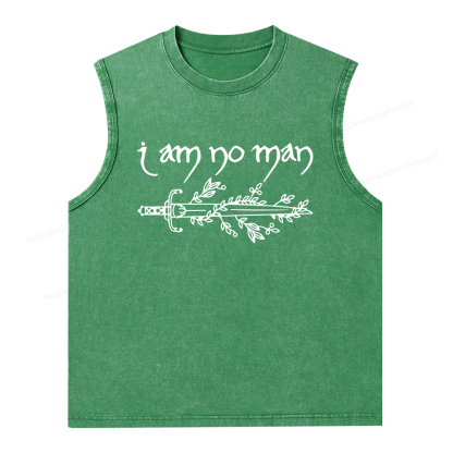 Pagewings I Am No Man Unisex Washed Tank Top