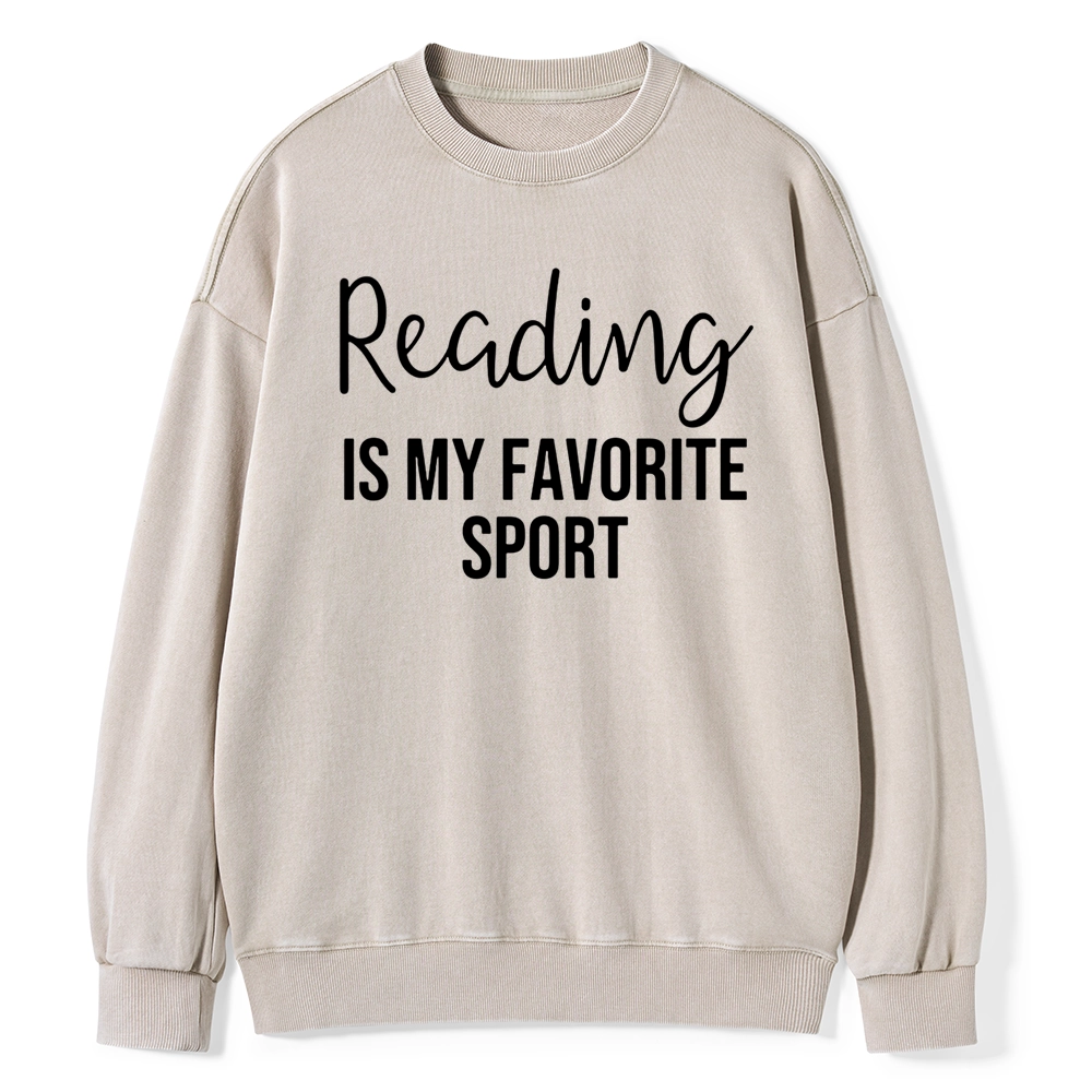 Pagewings Reading is My Favourite Sport Unisex Washed Sweatshirt