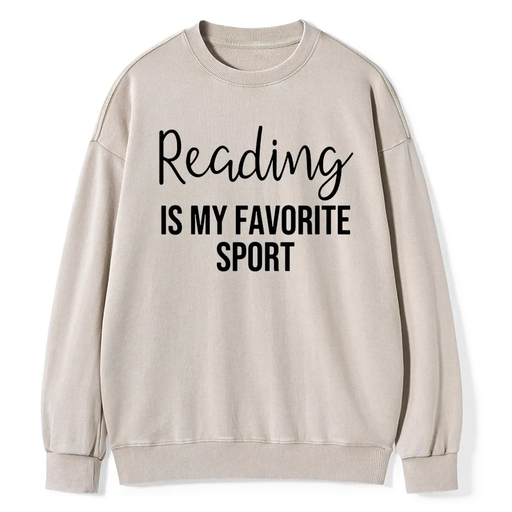 Pagewings Reading is My Favourite Sport Unisex Washed Sweatshirt