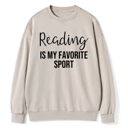 Pagewings Reading is My Favourite Sport Unisex Washed Sweatshirt