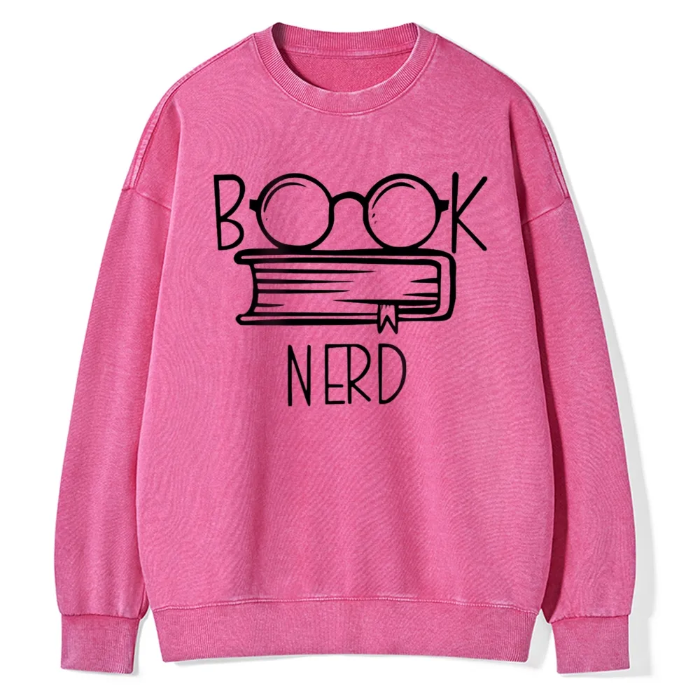 Pagewings Book Nerd Unisex Washed Sweatshirt