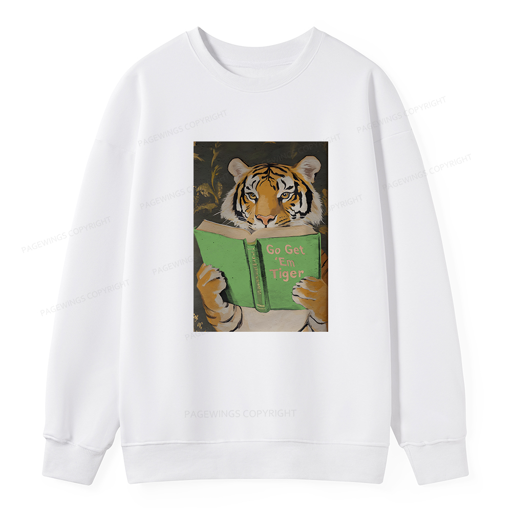 Pagewings Motivational Tiger Reading Unisex Classic Sweatshirt