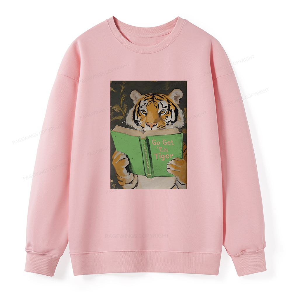 Pagewings Motivational Tiger Reading Unisex Classic Sweatshirt