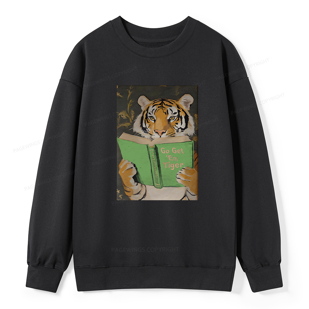 Pagewings Motivational Tiger Reading Unisex Classic Sweatshirt