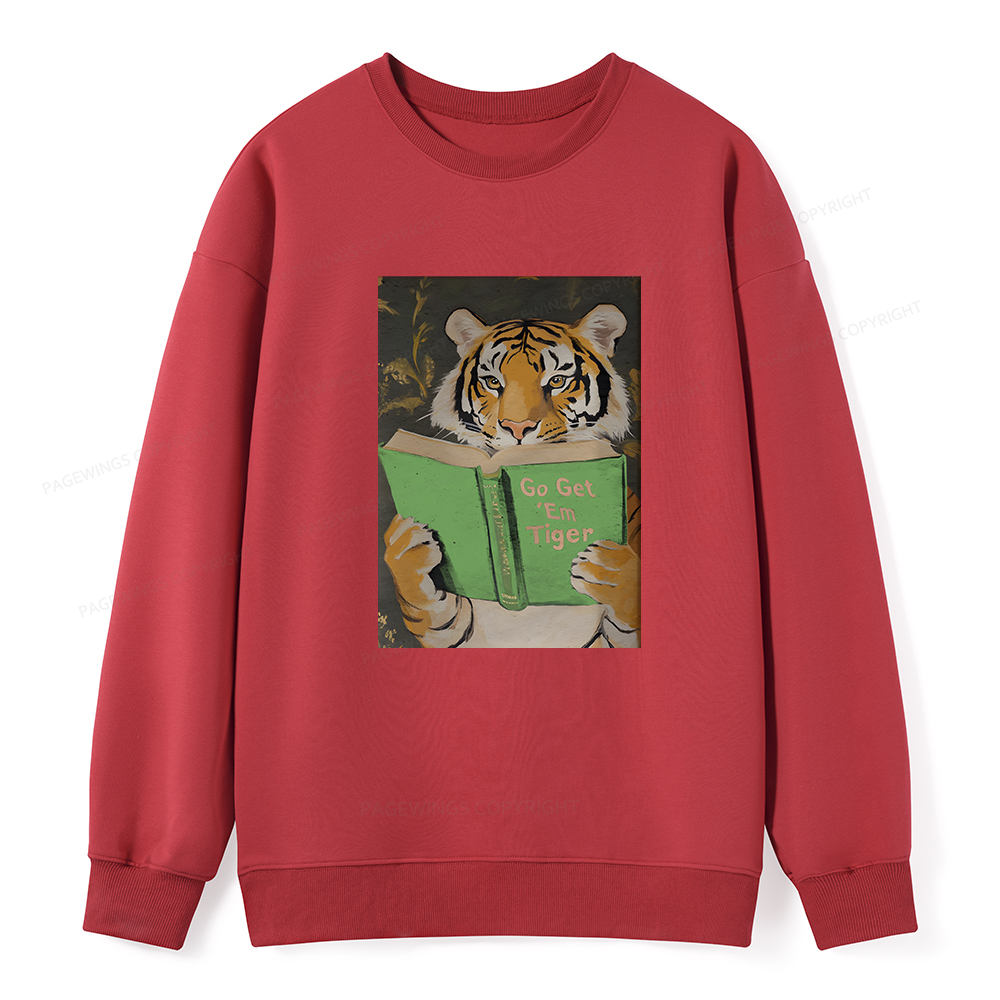 Pagewings Motivational Tiger Reading Unisex Classic Sweatshirt